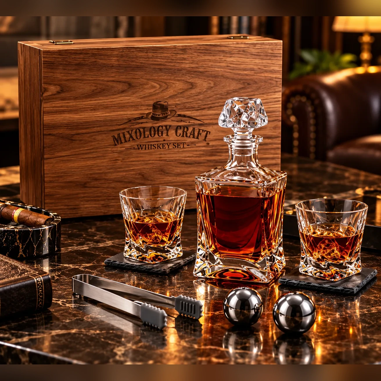 RegalPour Crystal Decanter Set