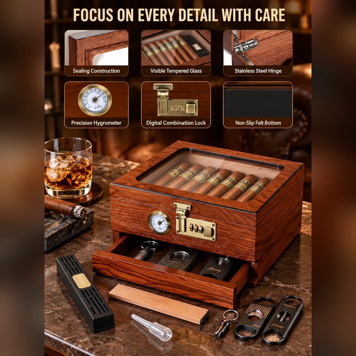 CedarCrest Luxury Cigar Humidor
